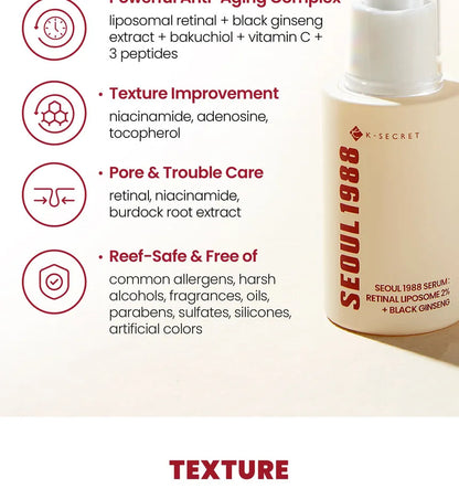 KSECRET - SEOUL 1988 Serum : Retinal Liposome 2% + Black Ginseng